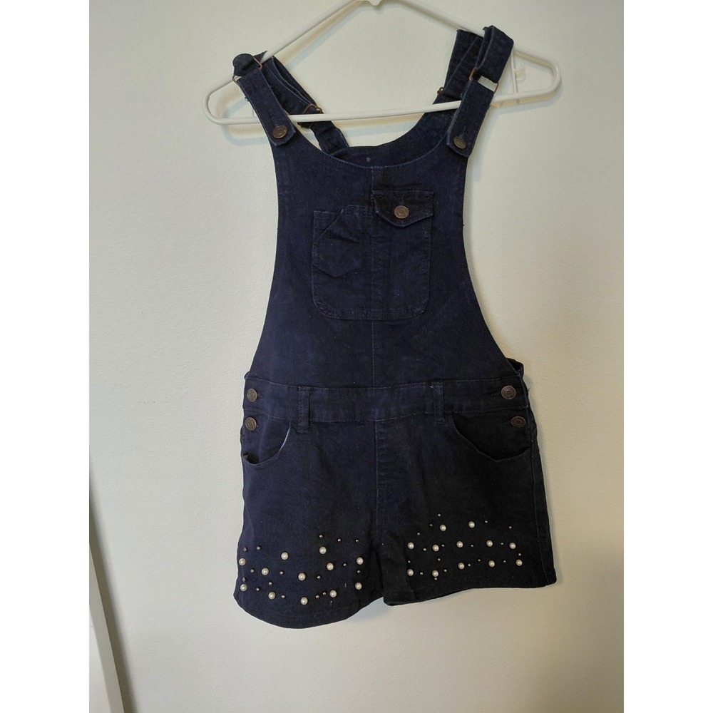 SL Studded Women's XL dark Jean Bib Overalls Romper